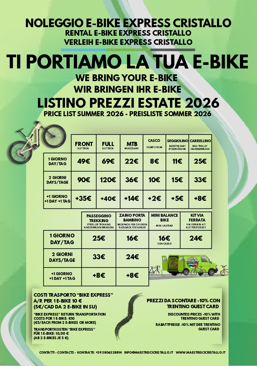 LISTINO PREZZI NOLEGGIO 2026